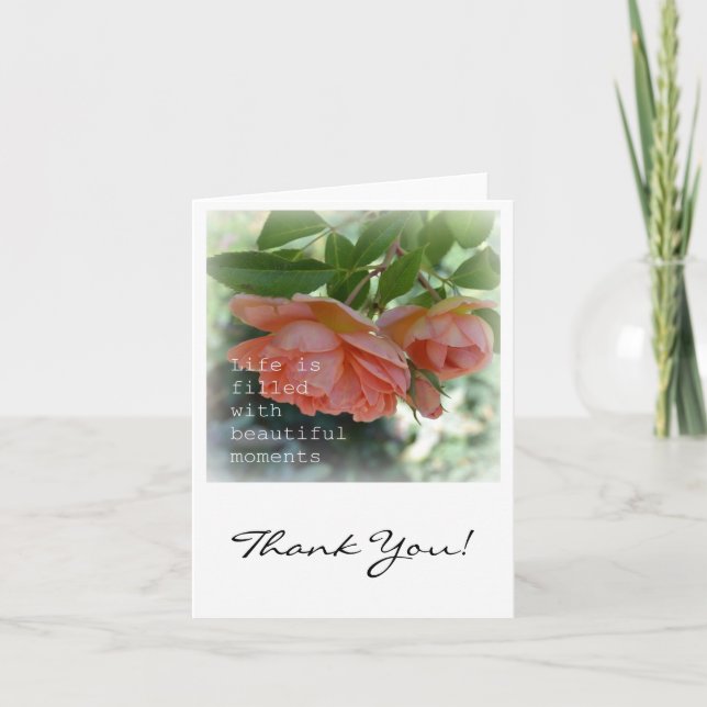 Beautiful Moments Romantic  Thank You Card (Front)