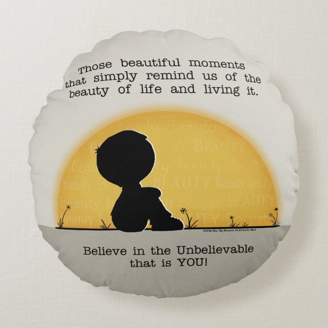 Beautiful Moments Round Pillow (Front)