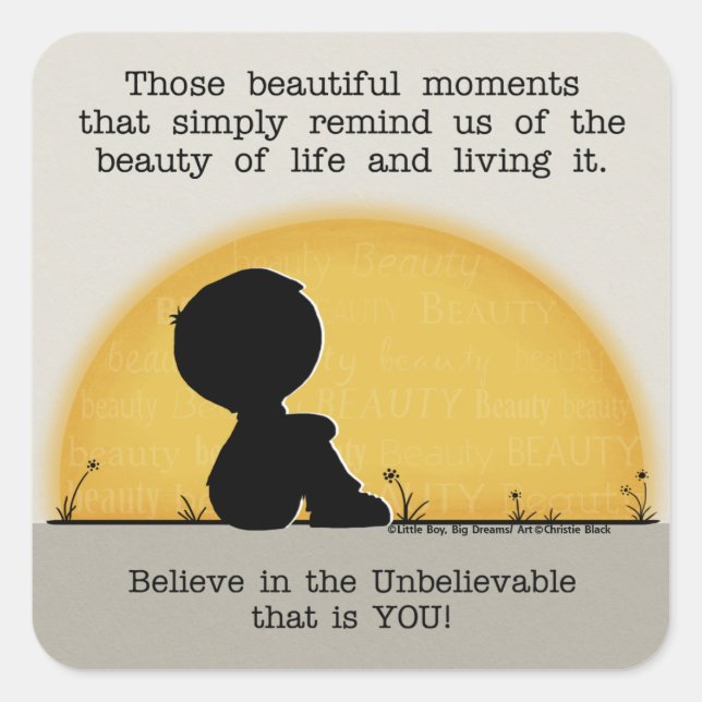 Beautiful Moments Square Sticker (Front)