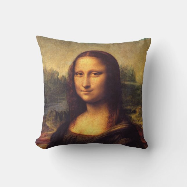 Beautiful Mona Lisa Throw Pillow (Front)