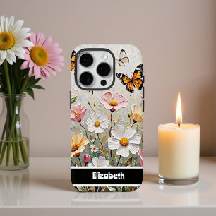 Beautiful Monarch Butterflies Colourful Wildflower iPhone 16 Pro Case