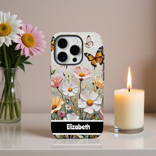 Beautiful Monarch Butterflies Colourful Wildflower Case-Mate iPhone Case (Creator Uploaded)