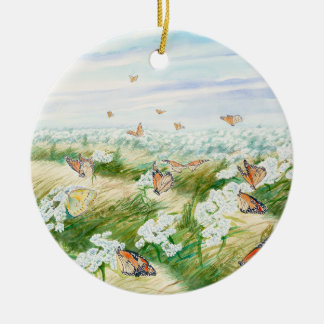 Beautiful Monarch Butterfly Ceramic Ornament