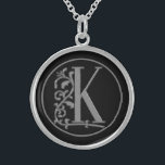 Beautiful Monogram Letter K Mother's Day, Birthday Sterling Silver Necklace<br><div class="desc">She will Love this Sterling Silver Pendant Necklace with her Monogram! Beautiful Monogram Letter K Choose Size, Style and Metal Finish Mother's Day, Birthday, Engagement, Bridesmaid Gift Idea! Lovely Jewellery For Her! Remember Mom, Sister, Daughter, Aunt, Niece, Girlfriend, Grandma, Wife, and Friends! See more Monogram Magic Gifts at VanOmmeren on...</div>