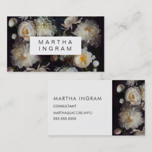 Beautiful moody flower rose design business card