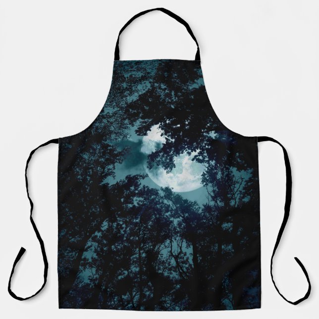 Beautiful Moon Glow Though Trees  Apron (Front)