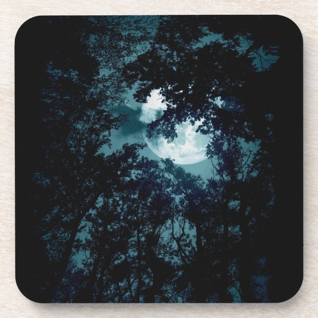 Beautiful Moon Glow Though Trees  Coaster (Front)
