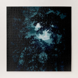 Beautiful Moon Glow Though Trees  Jigsaw Puzzle