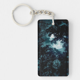 Beautiful Moon Glow Though Trees Keychain
