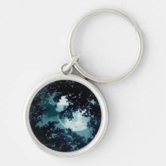 Beautiful Moon Glow Though Trees Keychain