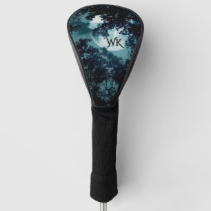 Beautiful Moon Glow Though Trees Monogram Golf Head Cover
