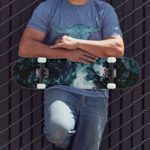Beautiful Moon Glow Though Trees Skateboard