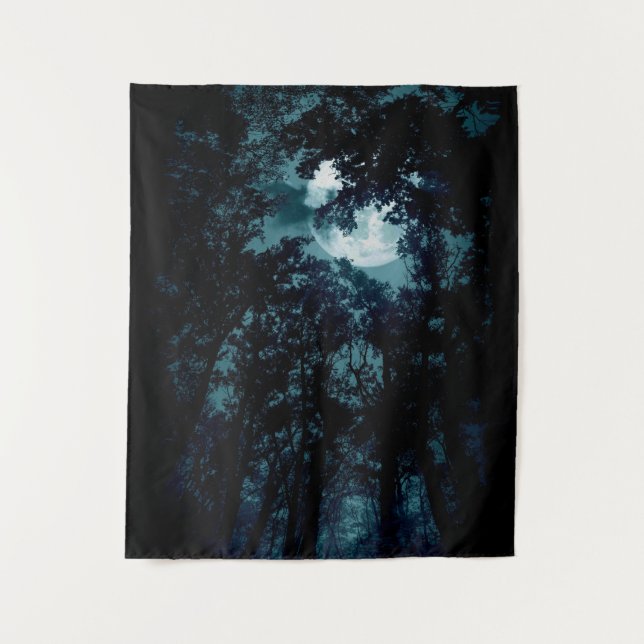 Beautiful Moon Glow Though Trees  Tapestry (Front)