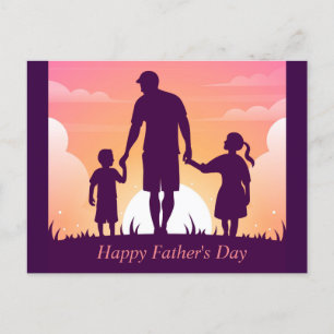 Beautiful Moon Night Pink purple Father's Day Holiday Postcard