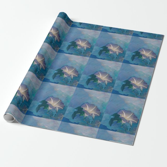 Beautiful Morning Glory Wrapping Paper (Unrolled)