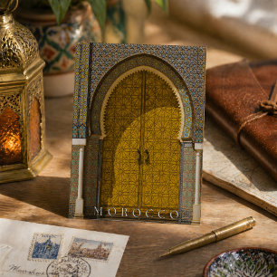 Beautiful Moroccan Door In Fès Postcard