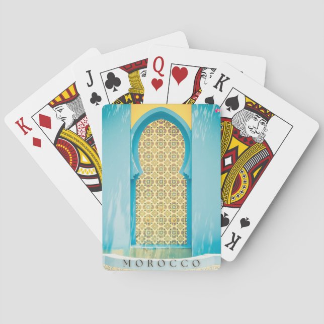 Beautiful Moroccan Door In Marrakech Playing Cards (Back)