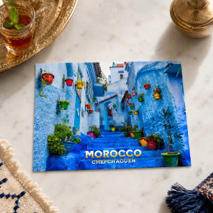 Beautiful Moroccan North Medina Blue City Postcard