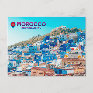Beautiful Moroccan North Medina Blue City  Postcard