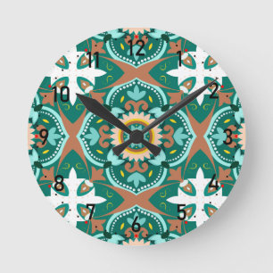 💚💛 Beautiful Moroccan tiles  Round Clock