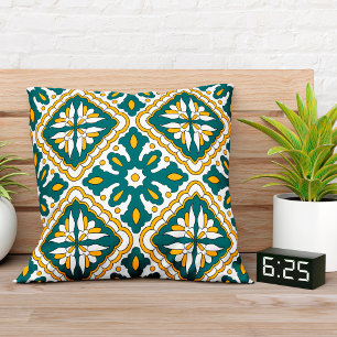 💛💚 Beautiful Moroccan tiles Throw Pillow