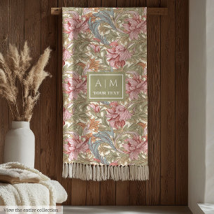 Beautiful Morris style personalized floral throw Fleece Blanket