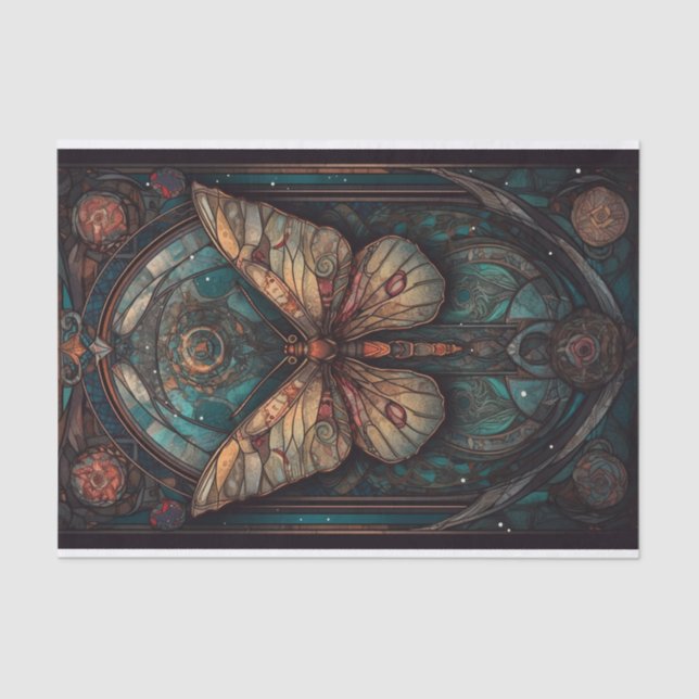 Beautiful Moth in Muted Tones Tissue Paper (Front)