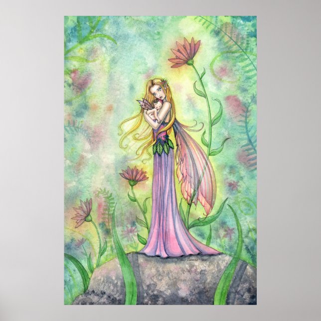 Beautiful Mother and Baby Fairy Poster Print (Front)