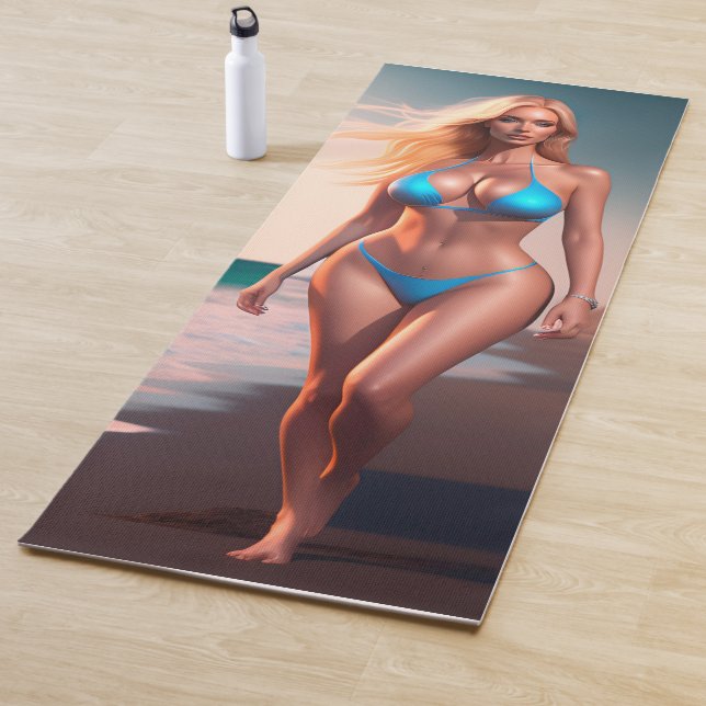 Beautiful motivation beach bikini girl Yoga Mat (In Situ)