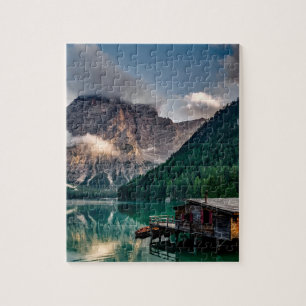 Beautiful mountain and lake landscape in Italy Jigsaw Puzzle