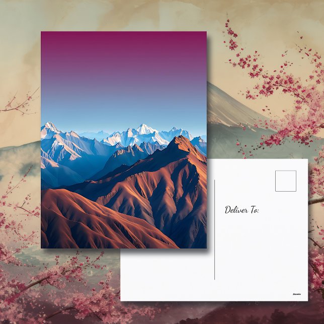Beautiful Mountain and Purple Sky Postcard (Creator Uploaded)