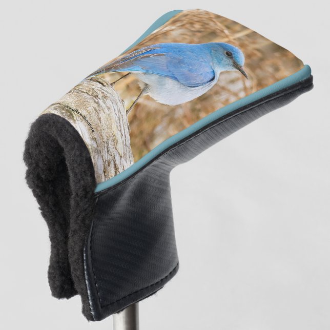 Beautiful Mountain Bluebird at the Beach Golf Head Cover (3/4 Front)