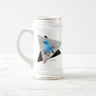 Beautiful Mountain Bluebird on Tansy Beer Stein