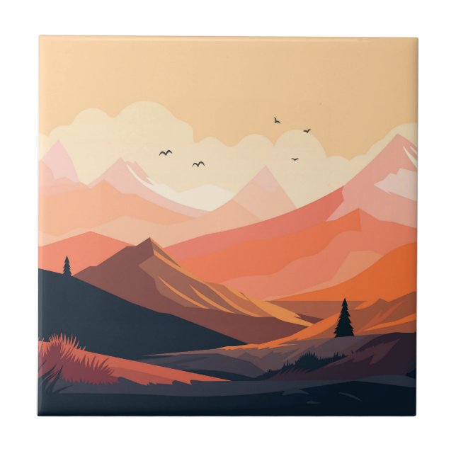 Beautiful mountain design tile (Front)