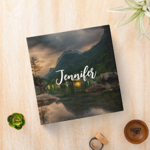 Beautiful Mountain Lake in the Evening Photo Binder