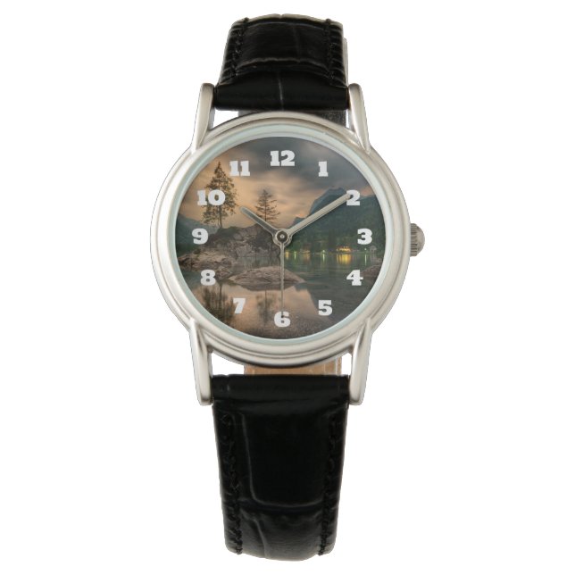 Beautiful Mountain Lake in the Evening Photo Watch (Front)