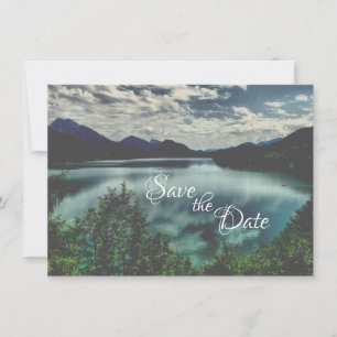 Beautiful Mountain Lake Reflections Wedding Save The Date