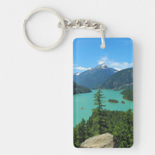 Beautiful Mountain Lake Scenery in Washington Keychain