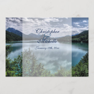 Beautiful Mountain Lake Wedding Invitation