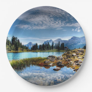 Beautiful Mountain Meadow Scenery Paper Plates
