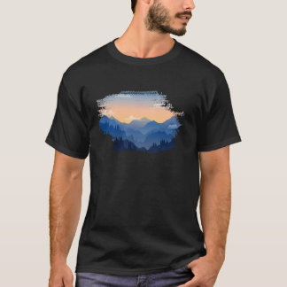 Beautiful Mountain Nature Trees and Forest Long Sl T-Shirt