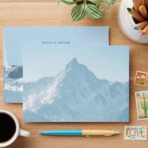 Beautiful Mountain Photography Winter Wedding Envelope