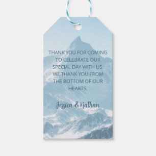 Beautiful Mountain Photography Winter Wedding Gift Tags