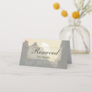 Beautiful Mountain Sunset Reserved Place Card