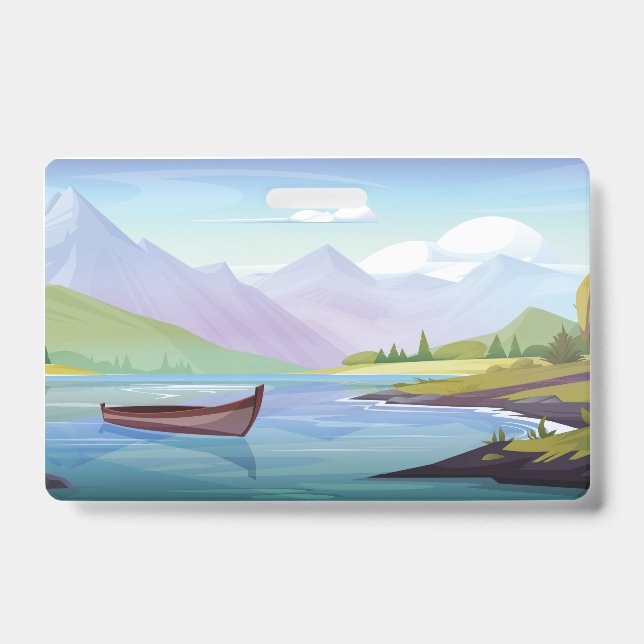 Beautiful Mountain with lake   Badge (Front)