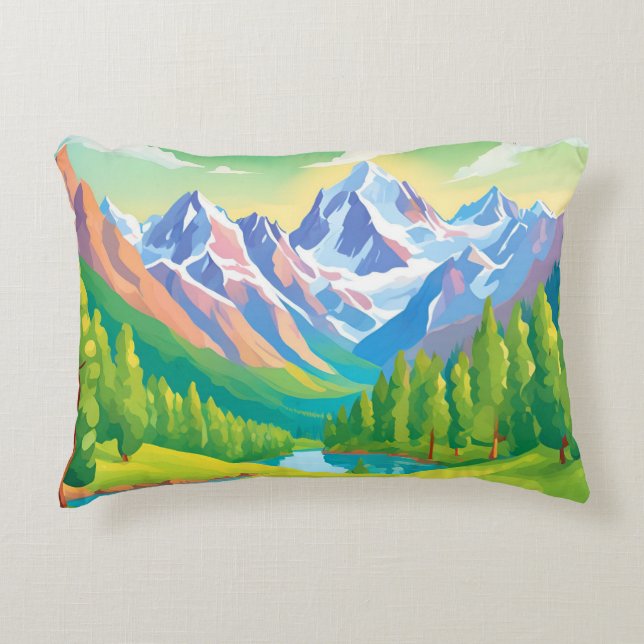Beautiful Mountains Accent Pillow (Front)