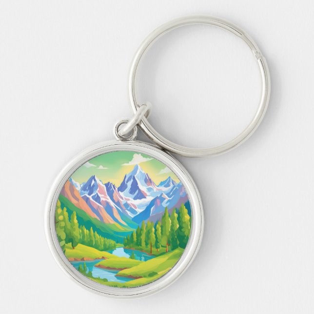 Beautiful Mountains Keychain (Front)