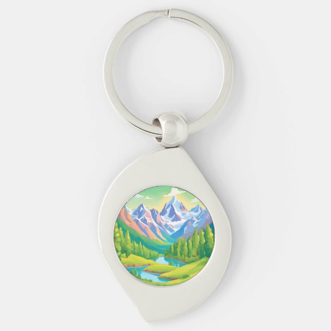 Beautiful Mountains Keychain (Front)