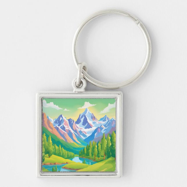 Beautiful Mountains Keychain (Front)