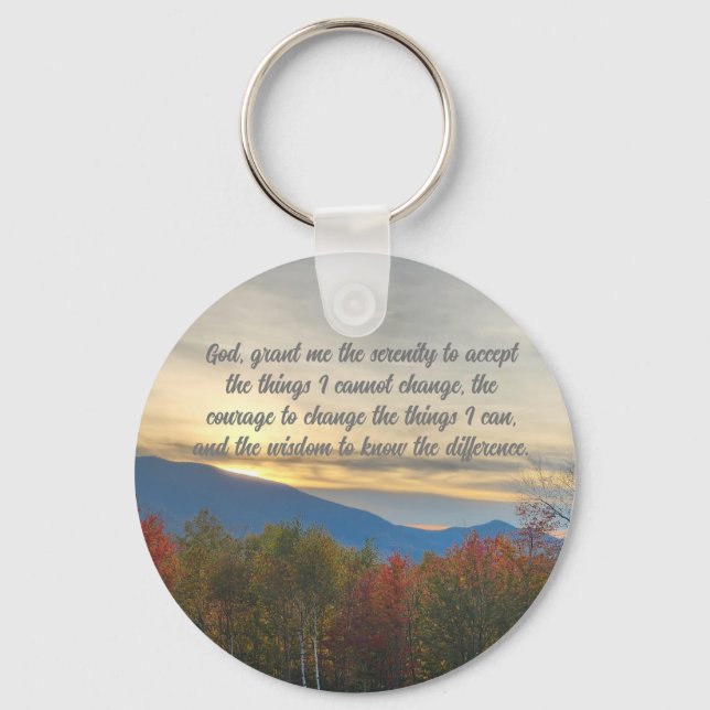 Beautiful mountains serenity prayer Keychain (Front)